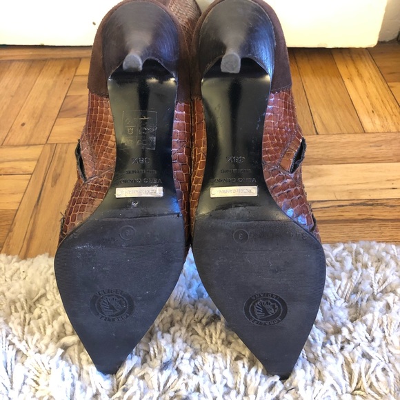 Dolce & Gabbana brown suede & snakeskin tall boots - Picture 7 of 8